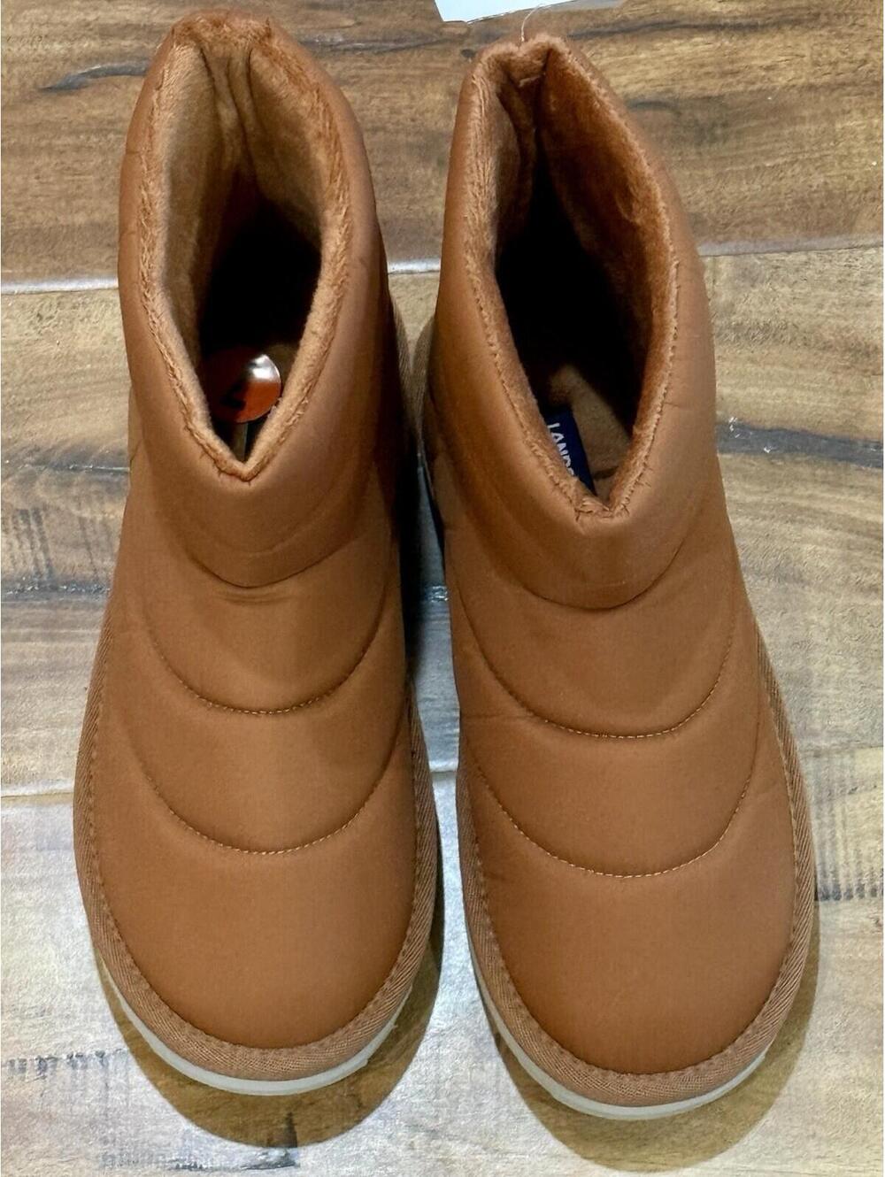 Lands End Ladies Puffer Quilted Faux Fur Lined Shoes Boots Sz 7